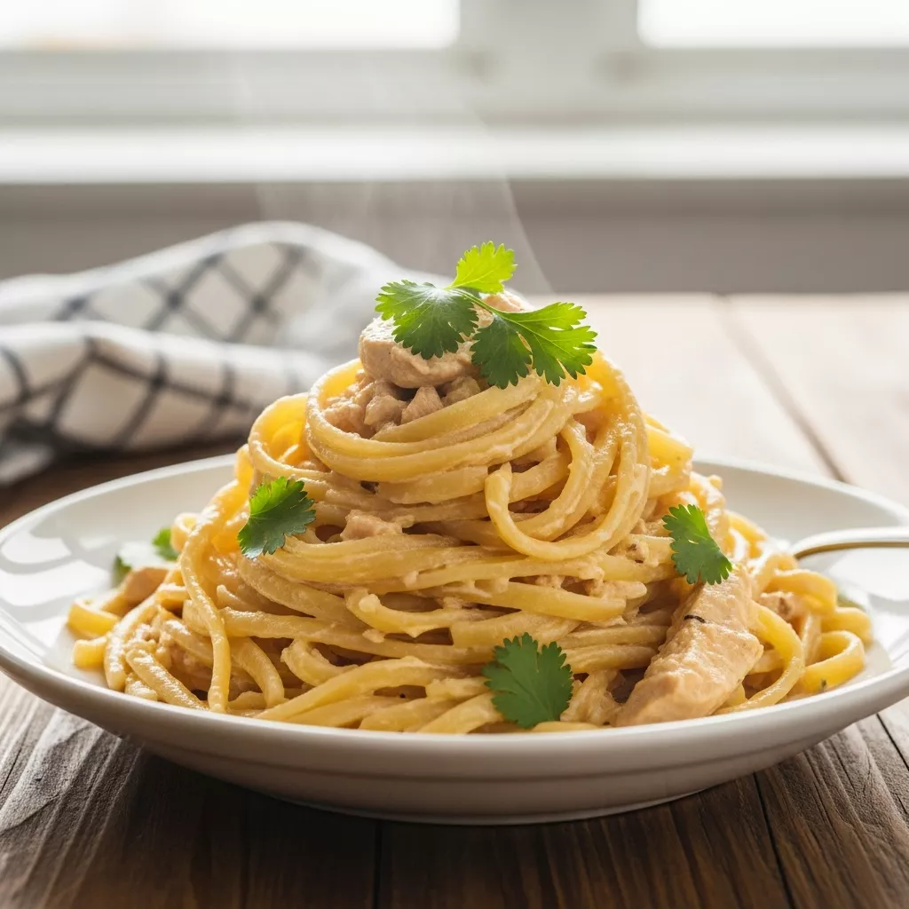 Delicious creamy Rattlesnake Pasta recipe ready to eat