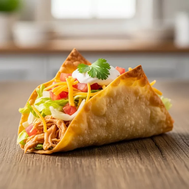 chicken wonton tacos Crispy chicken wonton taco