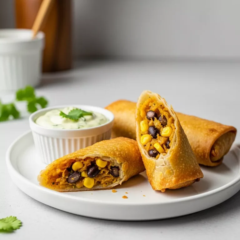 southwest egg rolls recipe Delicious Southwest Egg Rolls with Avocado Ranch Dipping Sauce