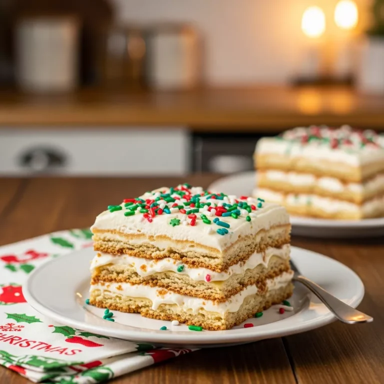 Slice of Christmas Cookie Lasagna