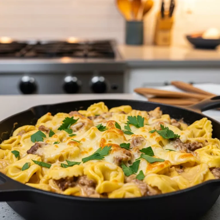 Serving of Philly Cheesesteak Tortellini